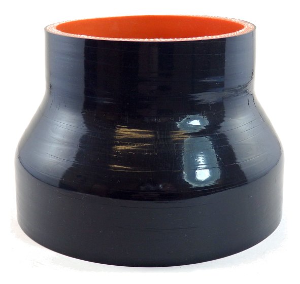 5.5" ID to 4" ID X 4" Long - Gloss Black 5 Ply
