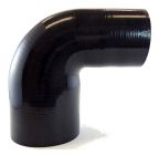 Silicone 90 Degree Reducing Elbow 4" to 3" ID Gloss Black