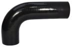 Silicone Elbow 3" ID X 90 Degree Wide Radius - Gloss Black - One Long Leg