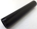 Silicone Sleeve 2" ID X 12" Long - Gloss Black - Black Liner
