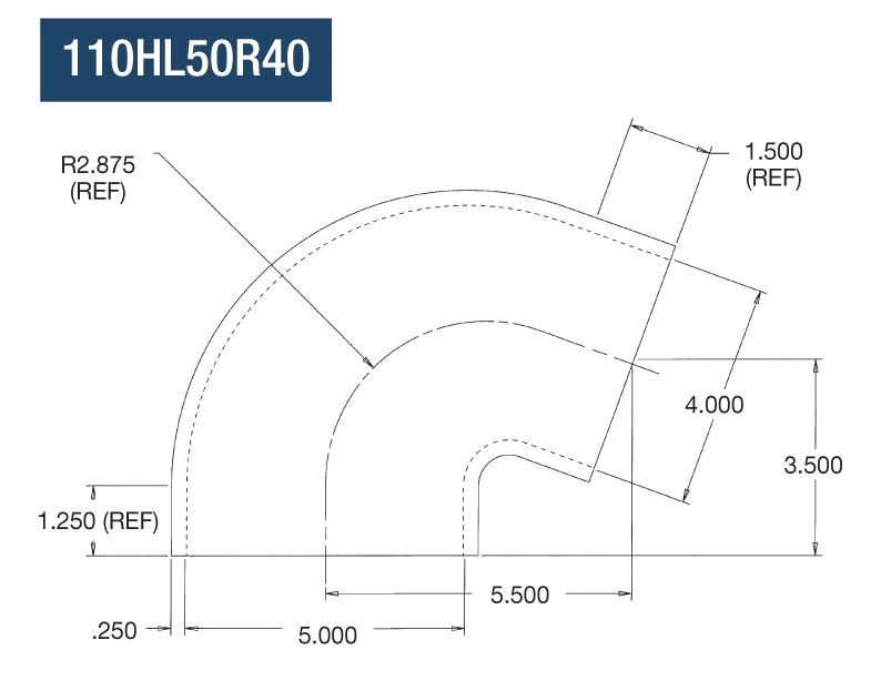 110 Degree Rubber Reducing Elbow 5" ID to 4" ID