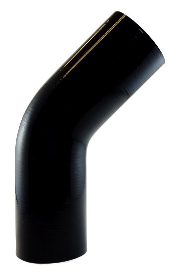 Silicone 45 Degree Elbow 2.75" ID - Gloss Black
