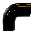 Silicone Elbow 2.25" ID X 90 Degree - Gloss Black, Short Legs