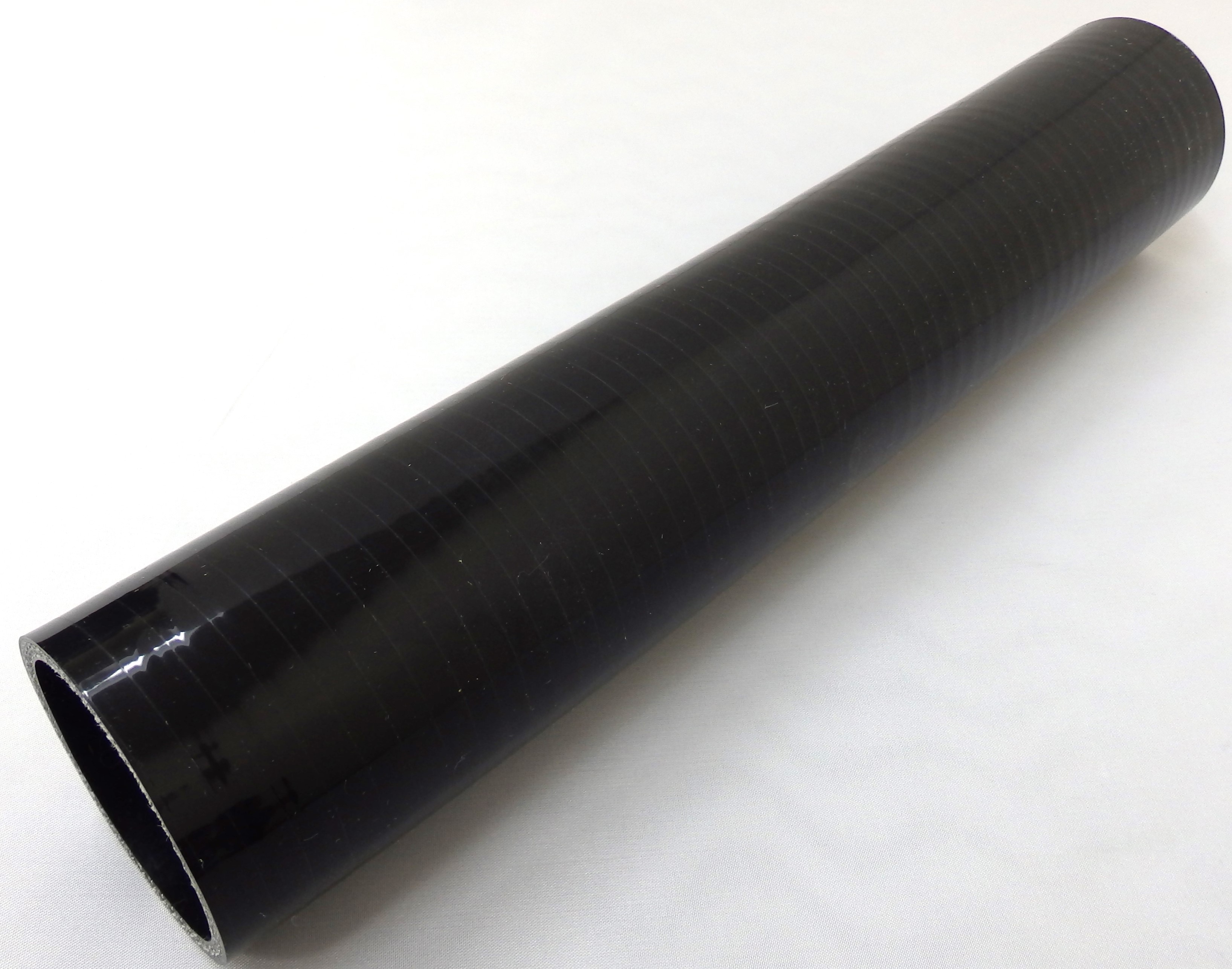 Silicone Sleeve 2" ID X 12" Long - Gloss Black - Black Liner