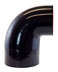 Silicone 90 Degree Reducing Elbow 4" to 3" ID Gloss Black - One Short Leg