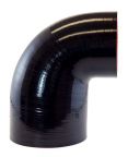 Silicone 90 Degree Reducing Elbow 4" to 3" ID Gloss Black - One Short Leg