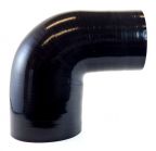 Silicone Reducing Elbow 90 degree 4" to 3.25" ID Gloss Black